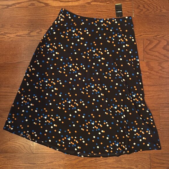 NWT Multi Color Polka Dots Mdi Skirt  A Line Size XL Forever 21 Casual Coquette - Picture 3 of 13
